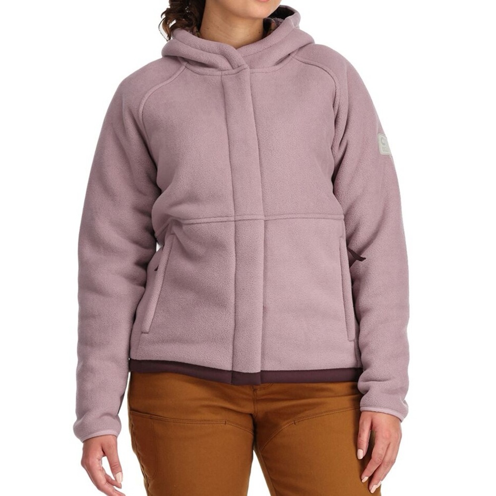 Outdoor Research Fleece Jacket Zip Up Hooded Coat Womens Large 12 14 NEW Elk Red